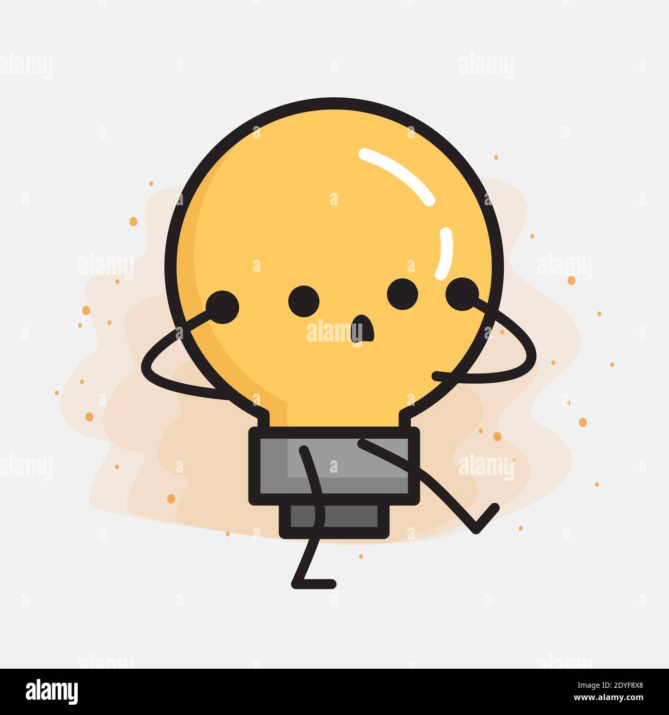 Light Bulb Cute Character icon Vector Illustration Stock Vector Image ...
