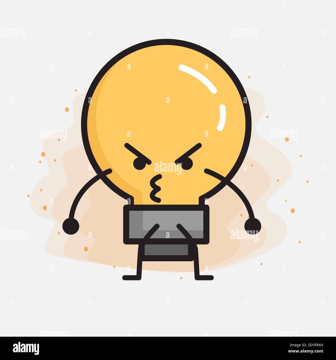 Light Bulb Cute Character icon Vector Illustration Stock Vector Image ...