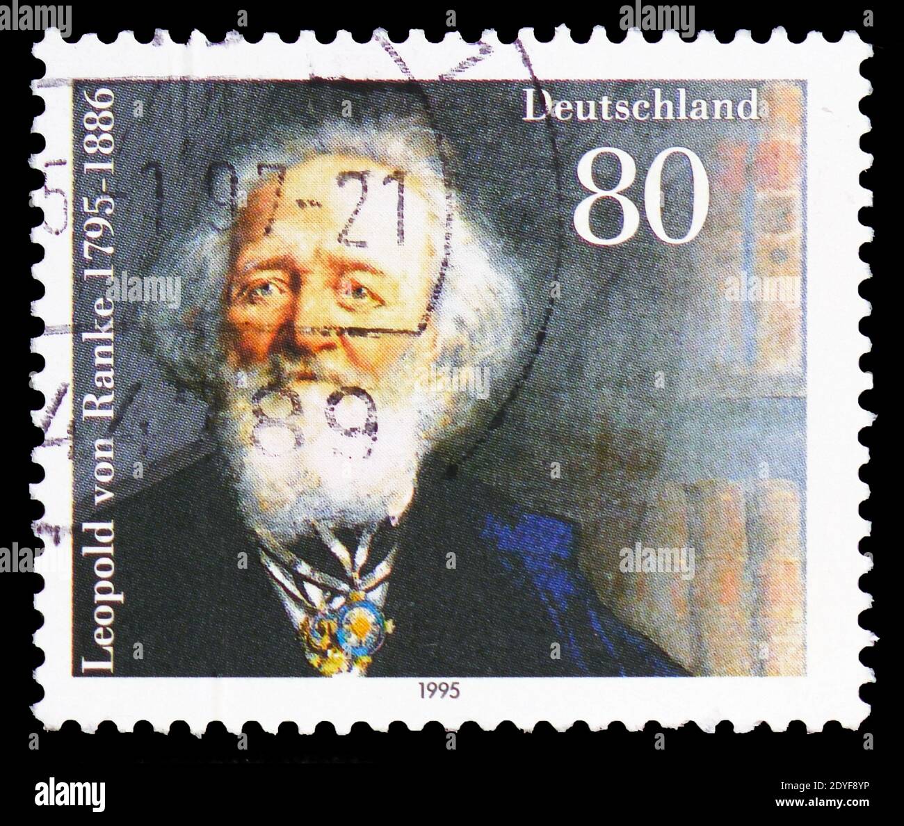 MOSCOW, RUSSIA - FEBRUARY 22, 2019: A stamp printed in Germany, Federal Republic shows Leopold von Ranke (1795-1886), historian, Birth Bicentenary ser Stock Photo