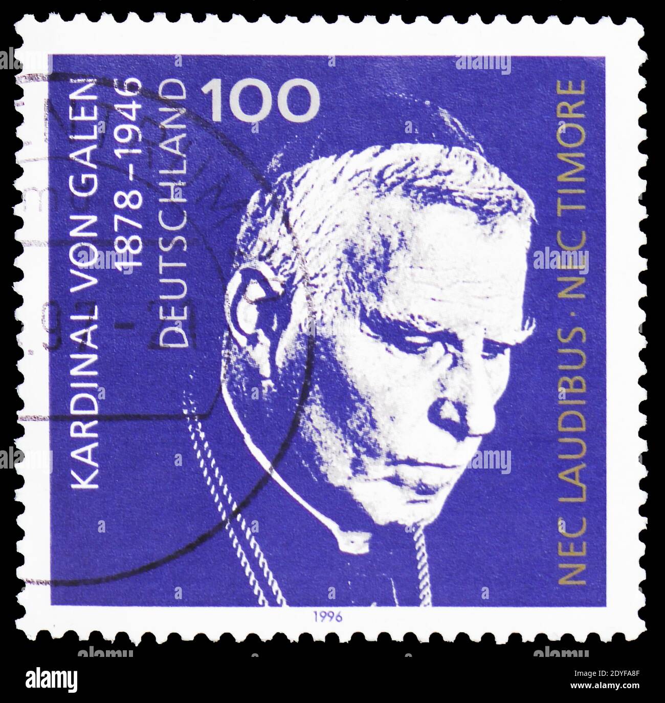 MOSCOW, RUSSIA - FEBRUARY 22, 2019: A stamp printed in Germany shows Clemens August Graf von Galen (1878-1946),  50th Death Anniversary serie, circa 1 Stock Photo