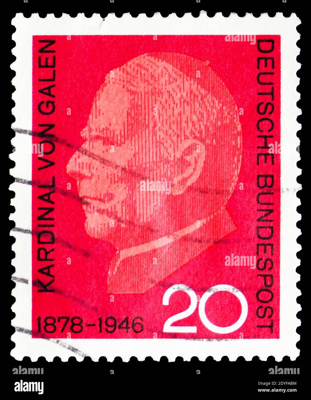 MOSCOW, RUSSIA - FEBRUARY 22, 2019: A stamp printed in Germany, Federal Republic shows Graf Clemens August von Galen, 20th Death Anniversary of Cardin Stock Photo