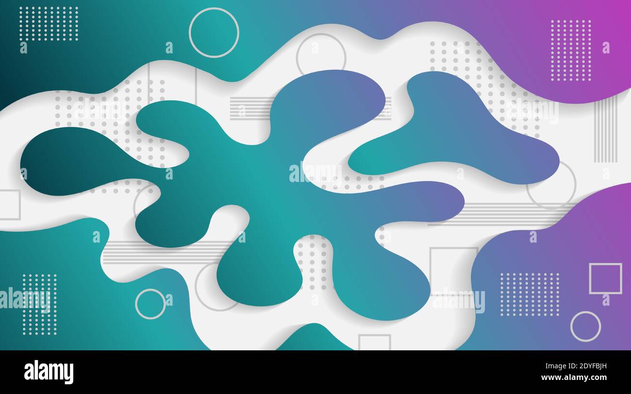 Dynamic colored shapes and waves. Gradient abstract banner with flowing fluid shapes. vector background Stock Vector