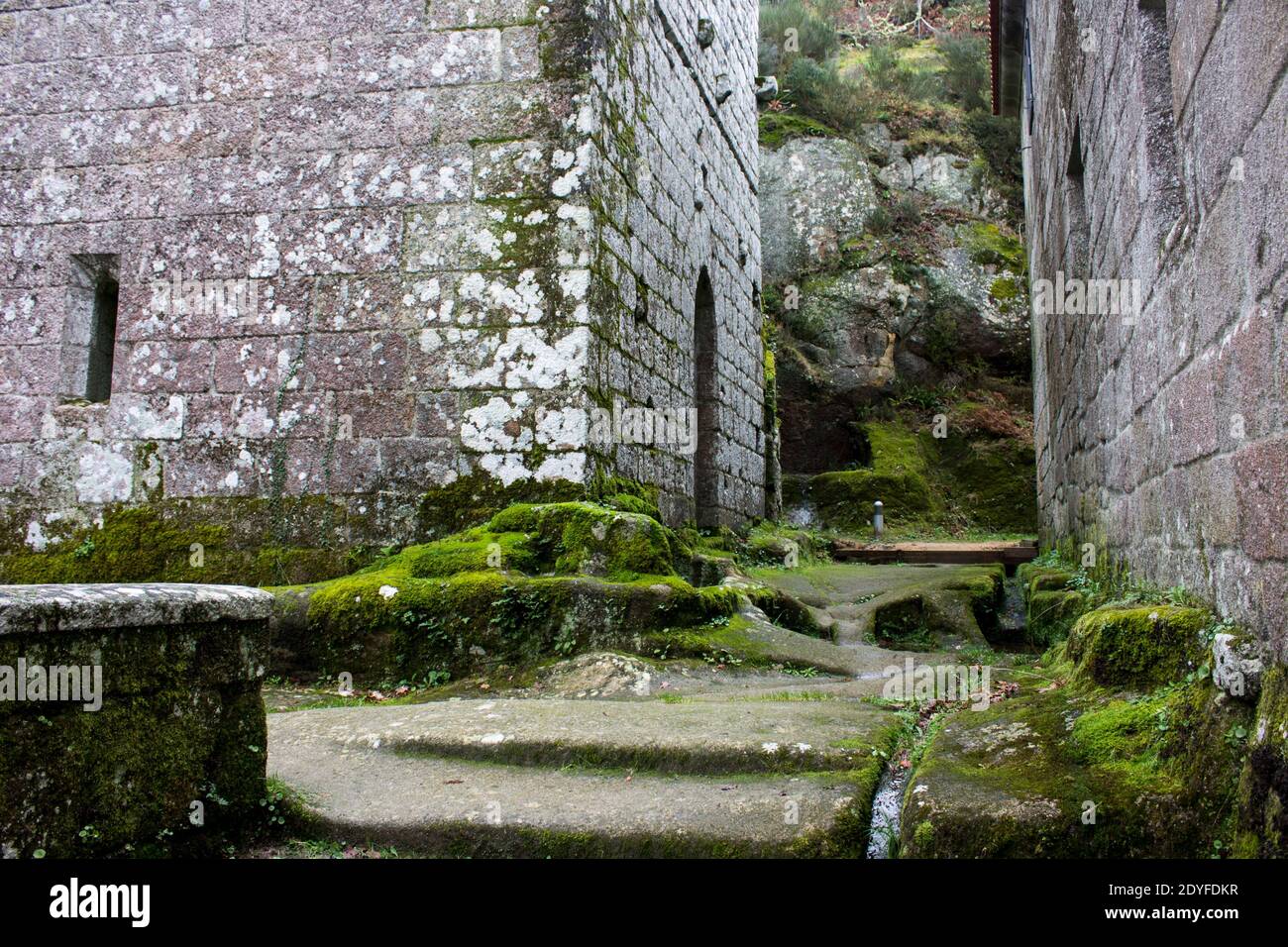 Esgos, Spain. The Monastery of San Pedro de Rocas in Galicia Stock Photo