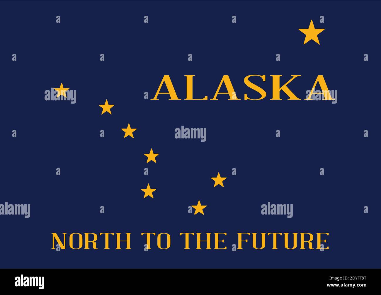 The flag of the state of Alaska with the state motto Stock Vector Image