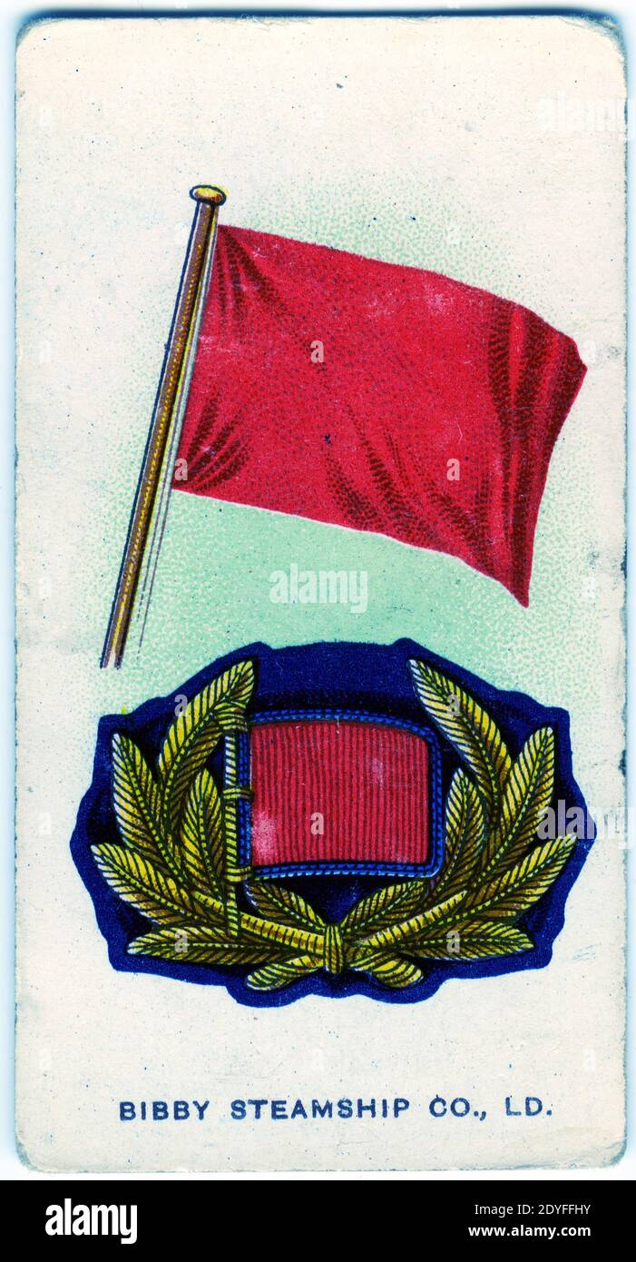 Cigarette card featuring Emblems of the Bibby Steamship Co Stock Photo