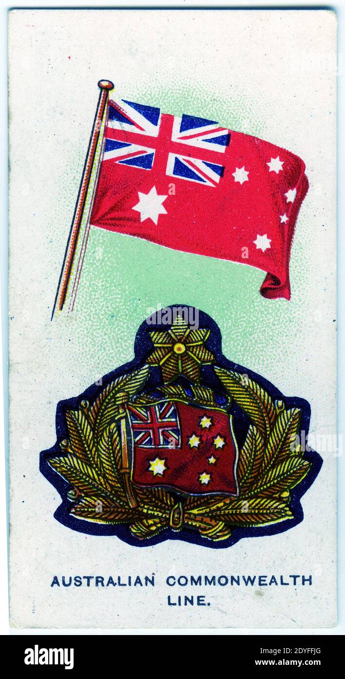 Cigarette card featuring Emblems of the Australian Commonwealth Line Stock Photo