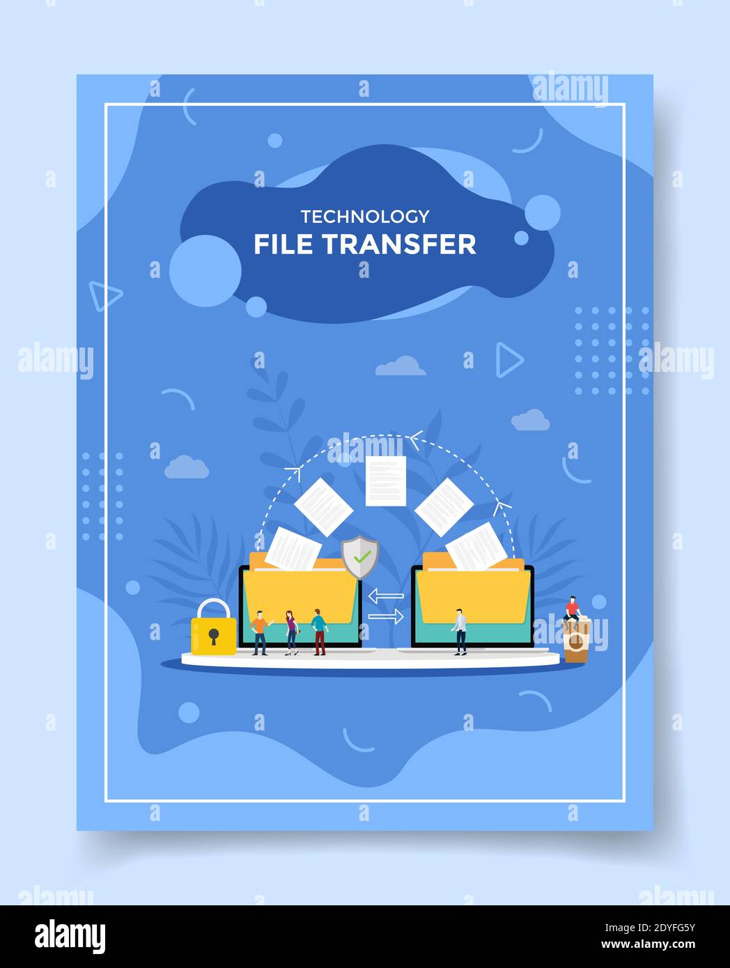 Techonoly File technology file transfer concept people around folder archive data send ...