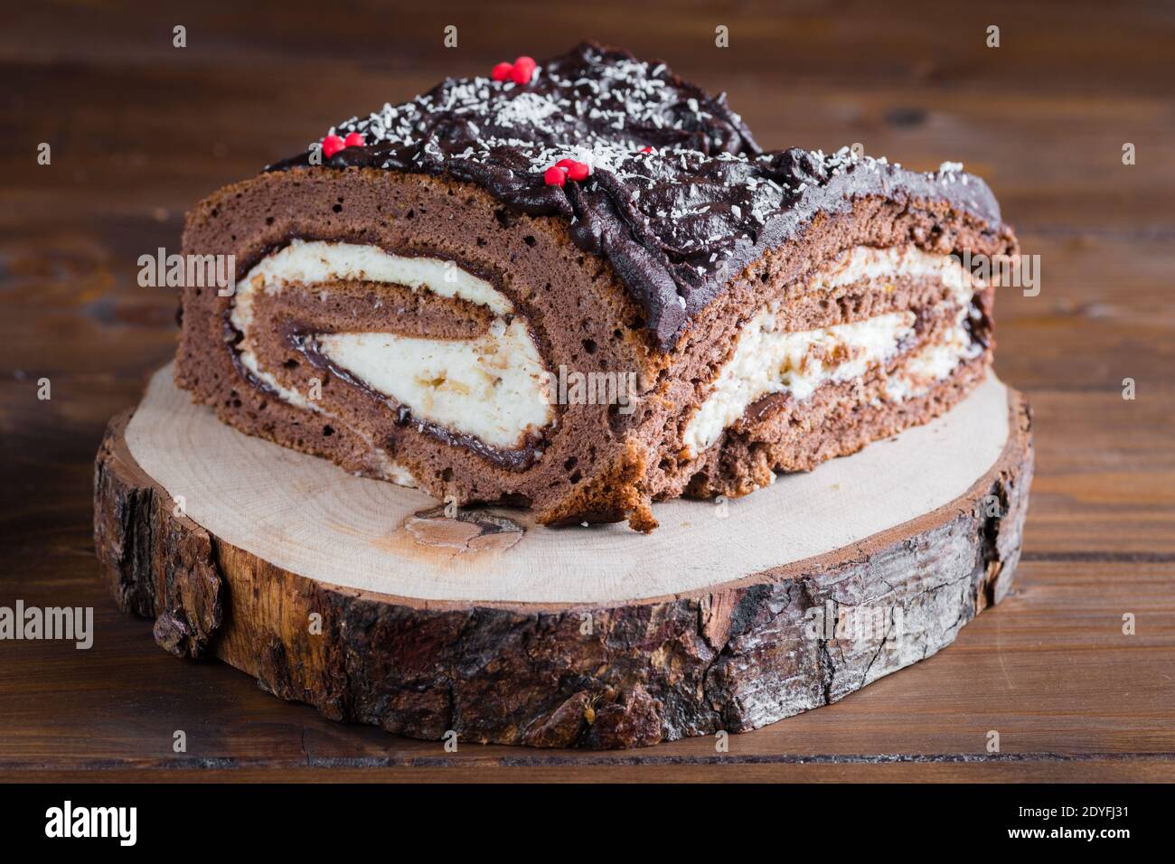 Tronchetto Di Natale Christmas Cake Stock Photo Alamy