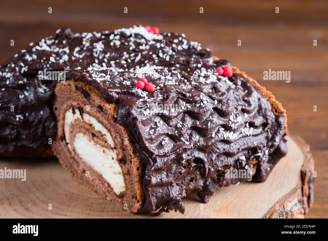 Tronchetto Di Natale Christmas Cake Stock Photo Alamy