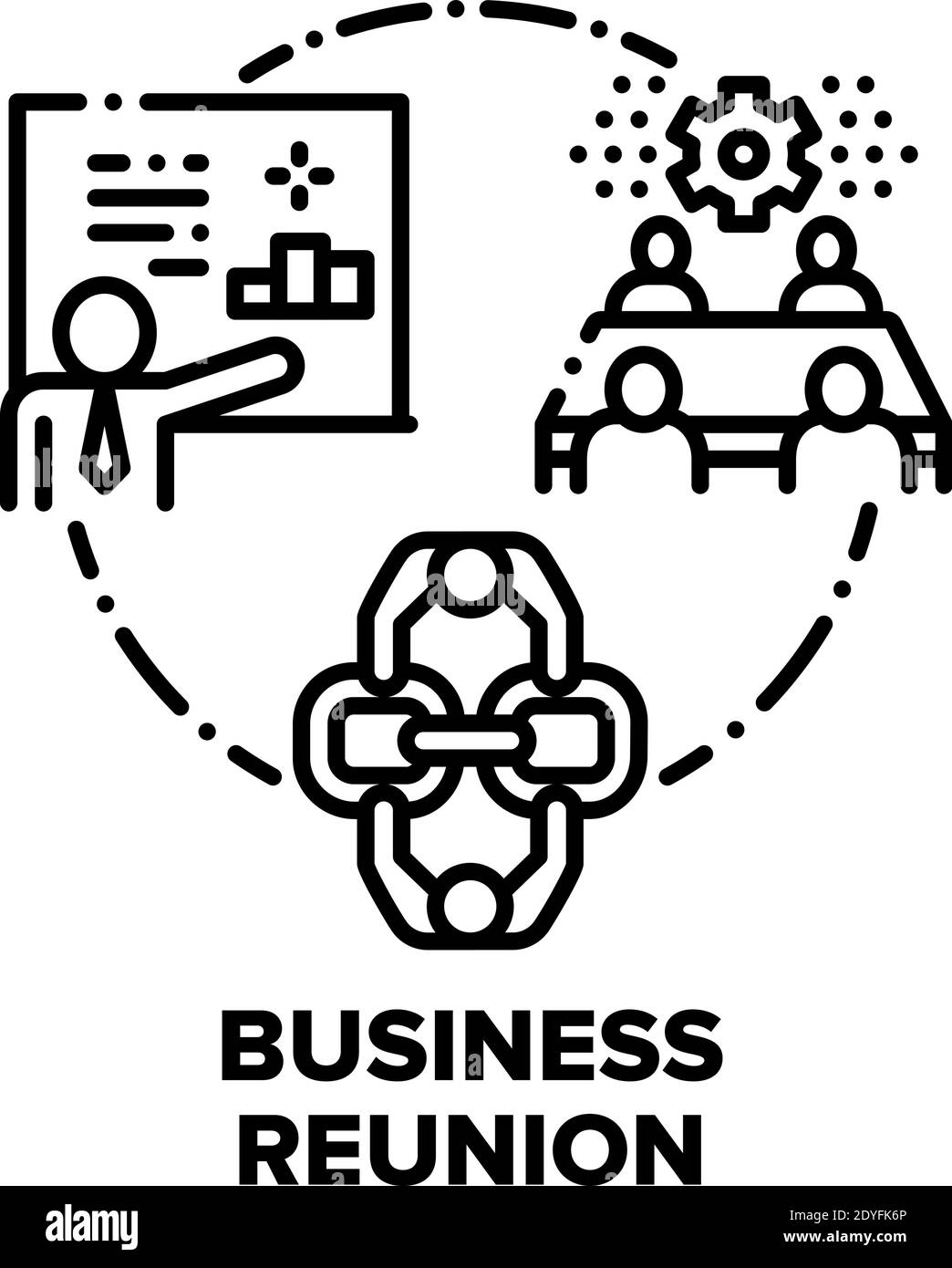 Business Reunion Vector Concept Black Illustration Stock Vector Image ...