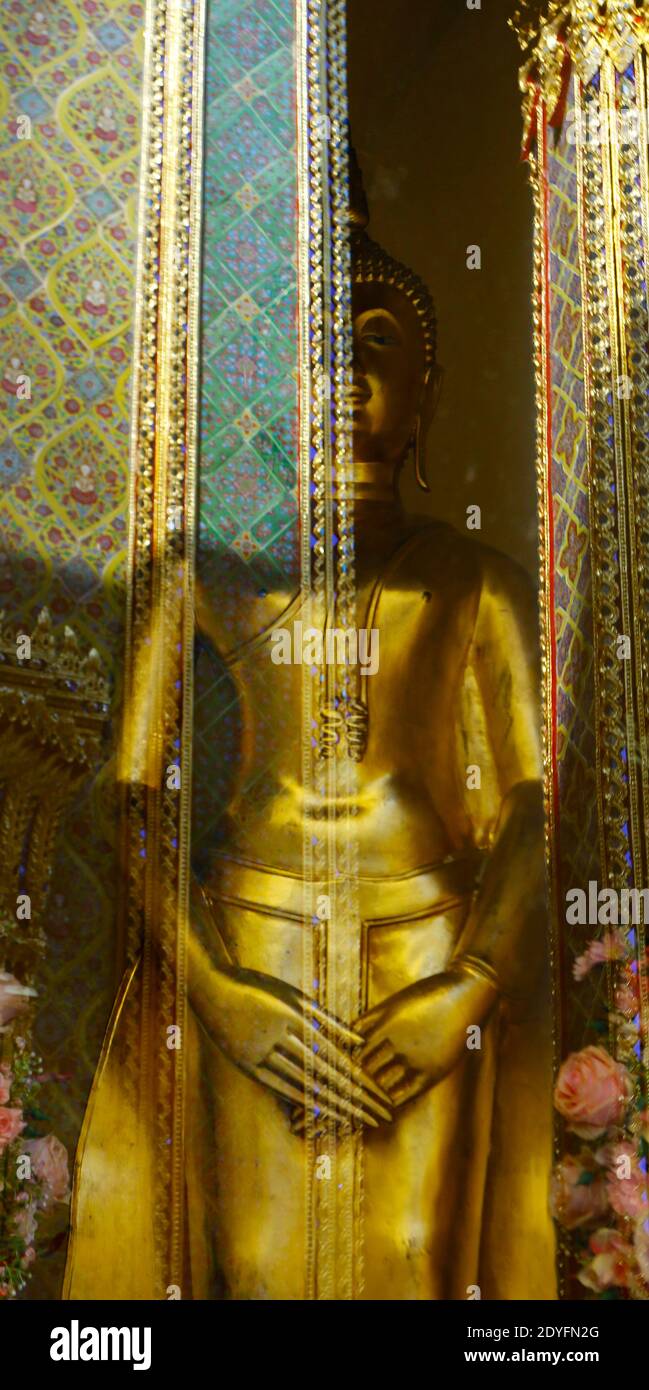 statue of buddha, in buddhist temple ,with golden color Stock Photo - Alamy