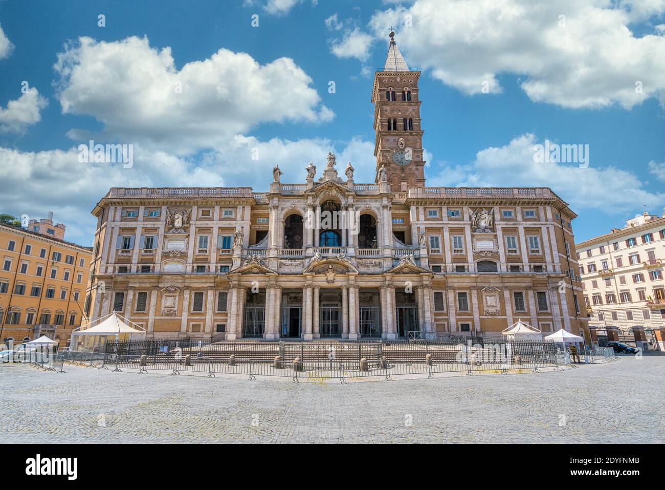 The marvelous facade of the Basilica of Santa Maria Maggiore in Rome, Italy. Stock Photo