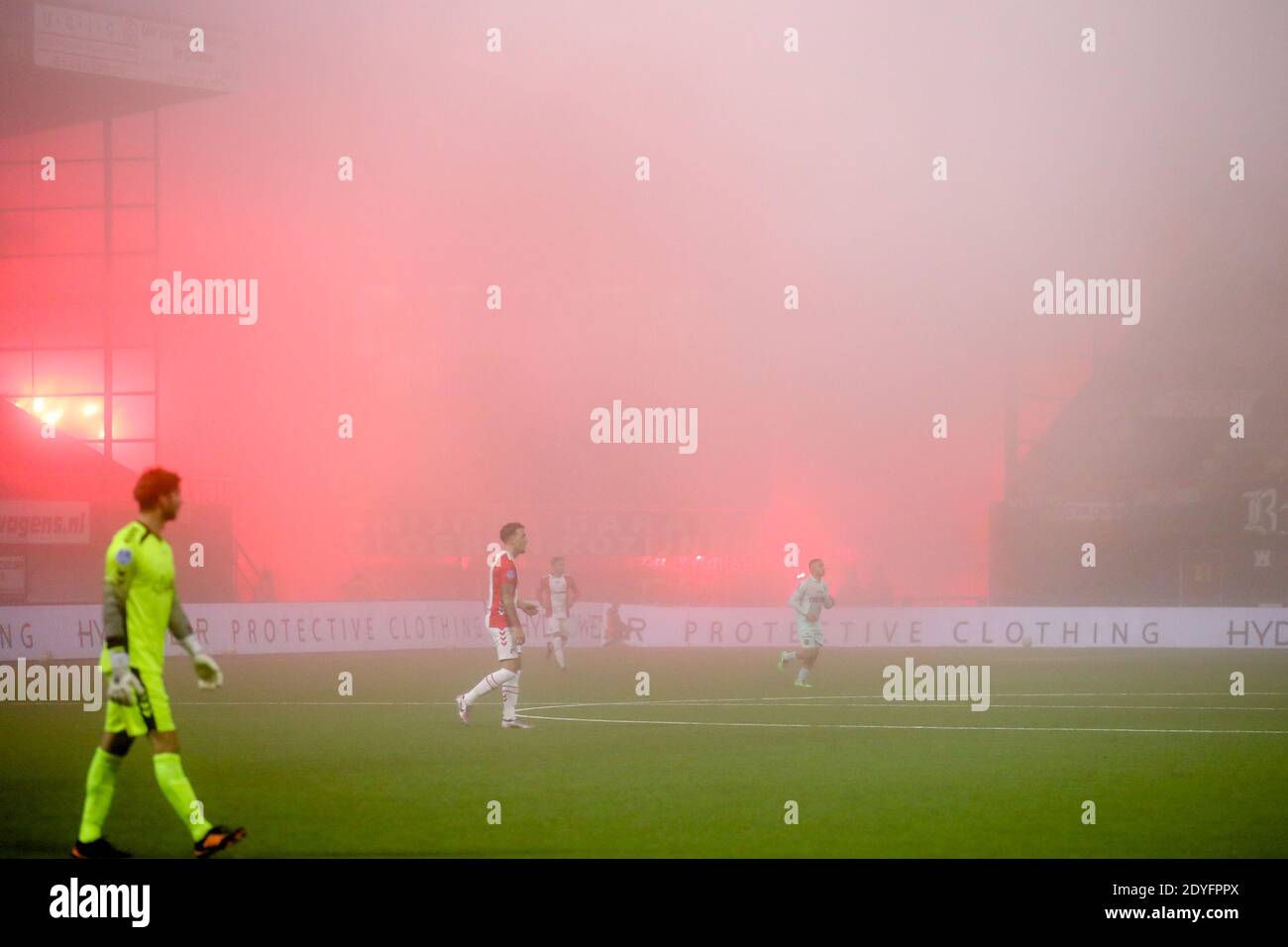 EMMEN, NETHERLANDS DECEMBER 12 Match temporarily interrupted due to