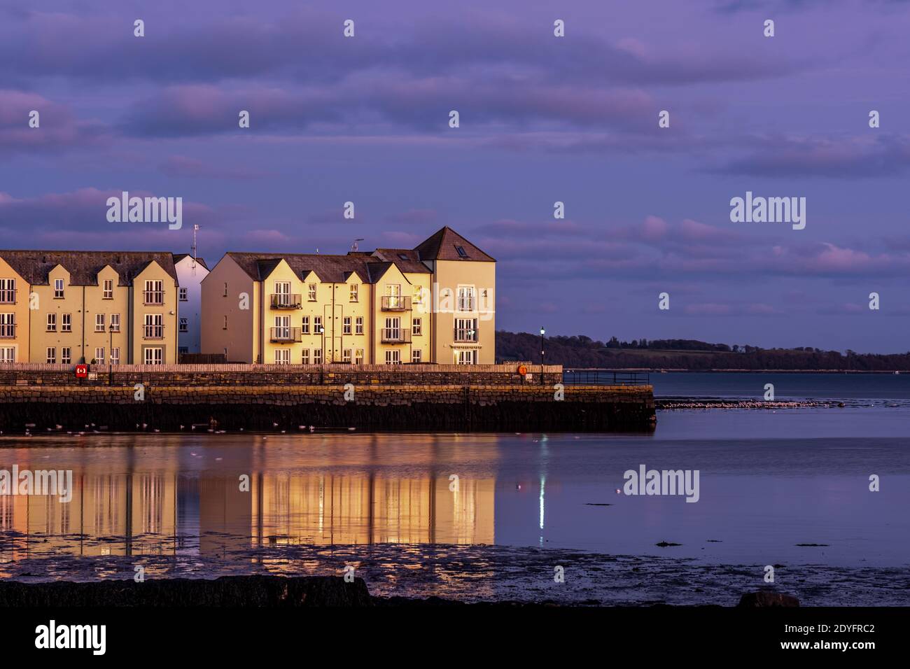 Killyleagh Quay houses on the shore of Strangford Lough Stock Photo Alamy