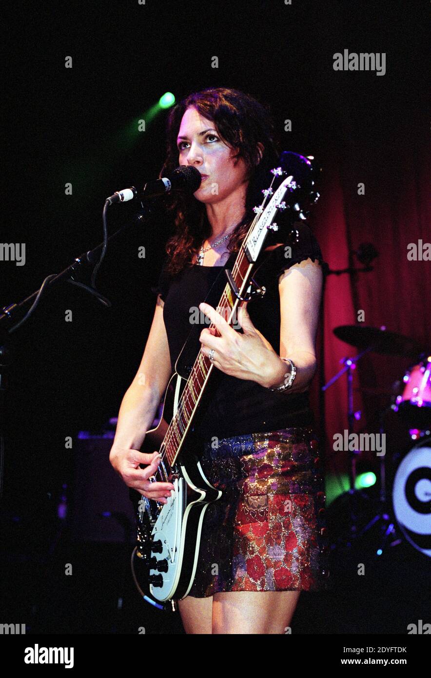 Susanna Hoffs on stage with The Bangles in concert at the Shepherds Bush Empire in London. 21 March 2003. Stock Photo
