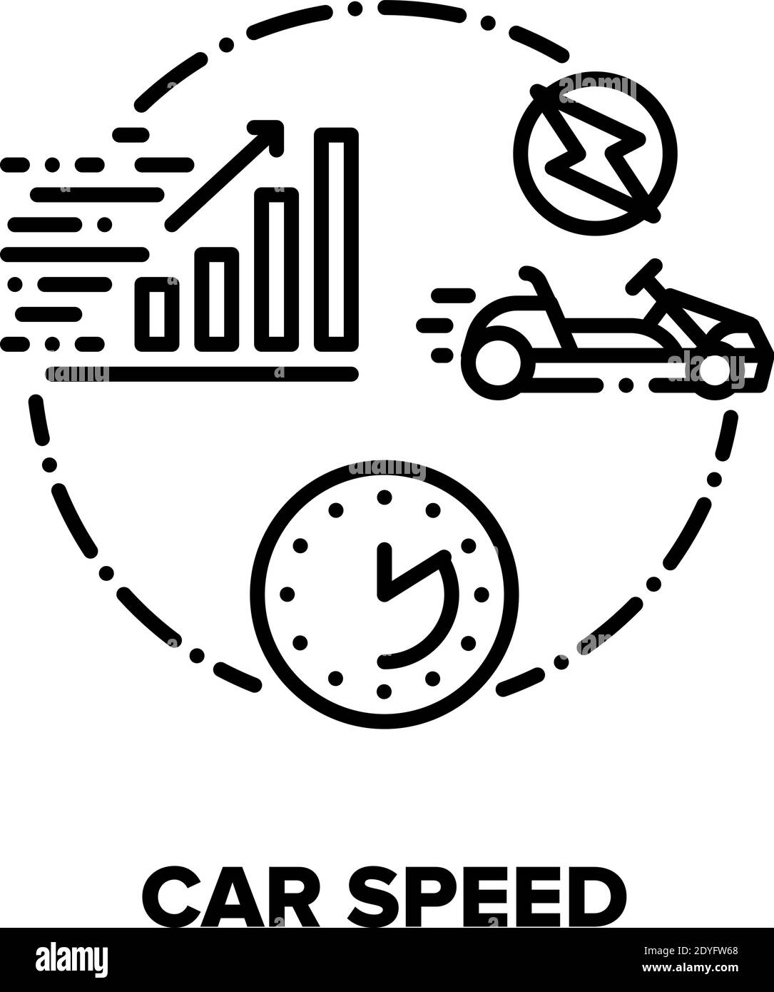 Car Speed Race Vector Concept Black Illustration Stock Vector Image