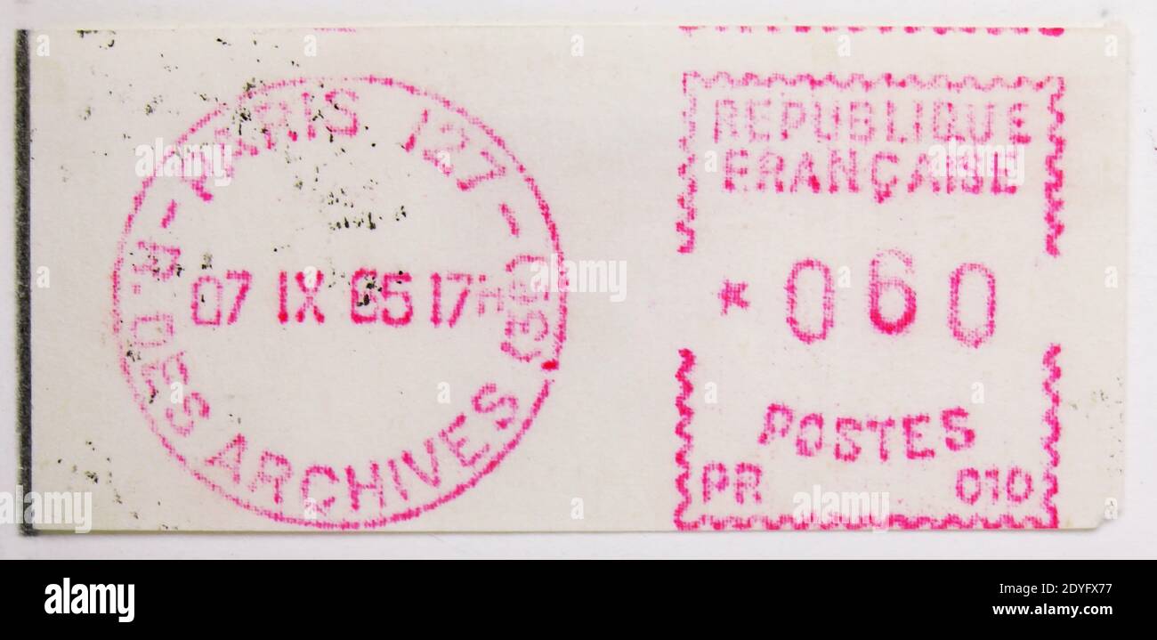 MOSCOW, RUSSIA - JULY 15, 2019: Postage stamp printed in France shows
