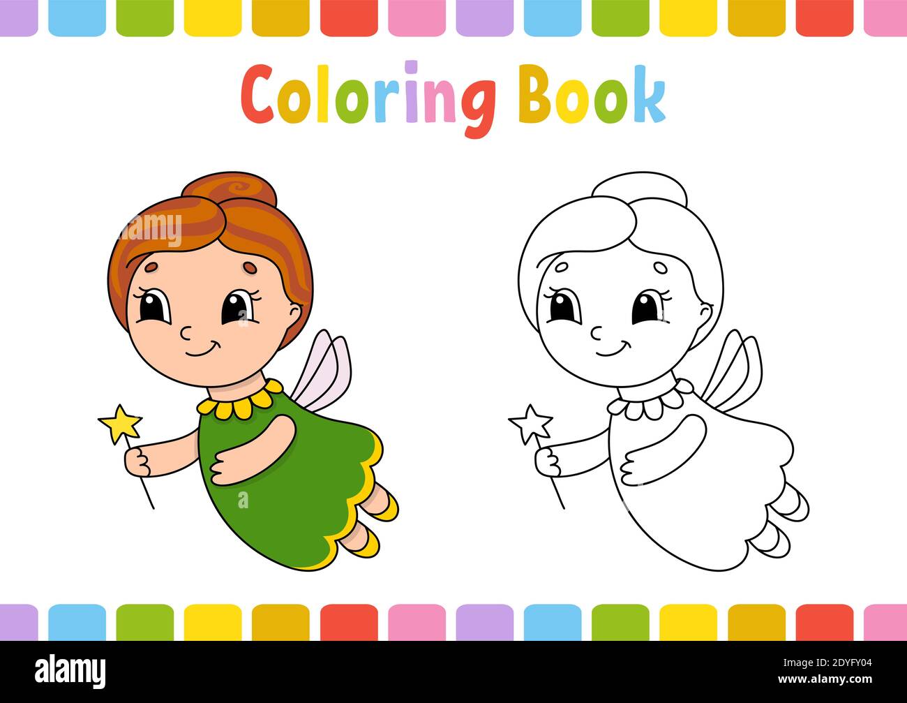 Coloring book for kids. Cheerful character. Simple flat isolated vector illustration in cute cartoon style Stock Vector
