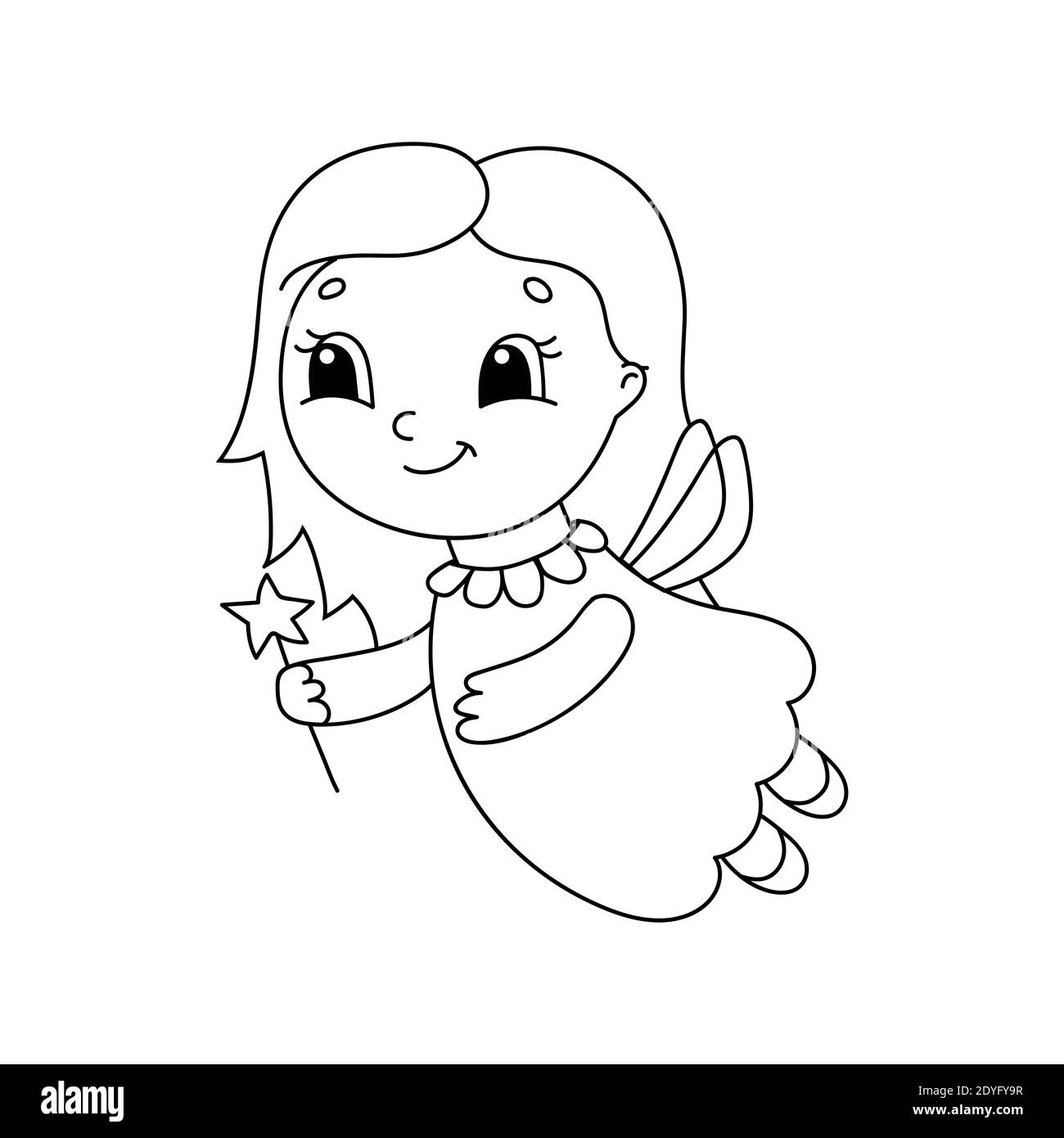 Coloring book for kids. Cheerful character. Simple flat isolated vector illustration in cute cartoon style Stock Vector