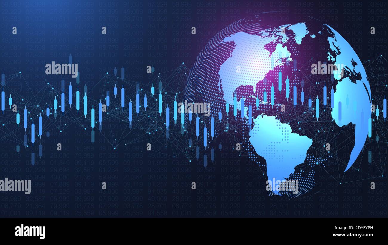 Stock market or forex trading graph in futuristic concept for financial investment or economic trends business idea. Financial trade concept. Stock Stock Photo