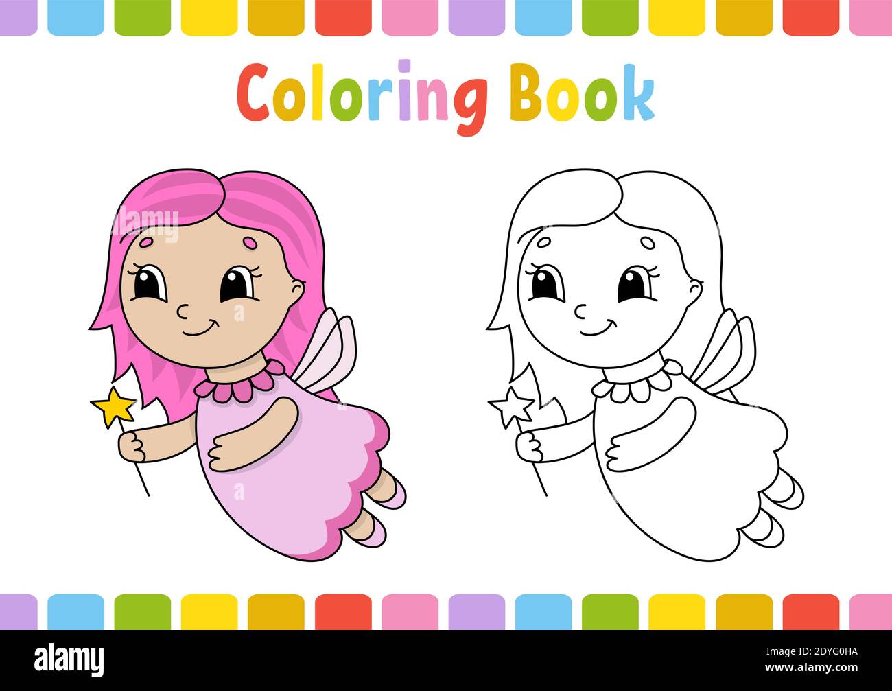 Coloring book for kids. Cheerful character. Simple flat isolated vector illustration in cute cartoon style Stock Vector