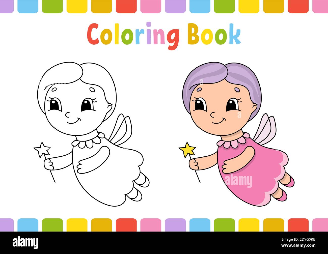 Coloring book for kids. Cheerful character. Simple flat isolated vector illustration in cute cartoon style Stock Vector