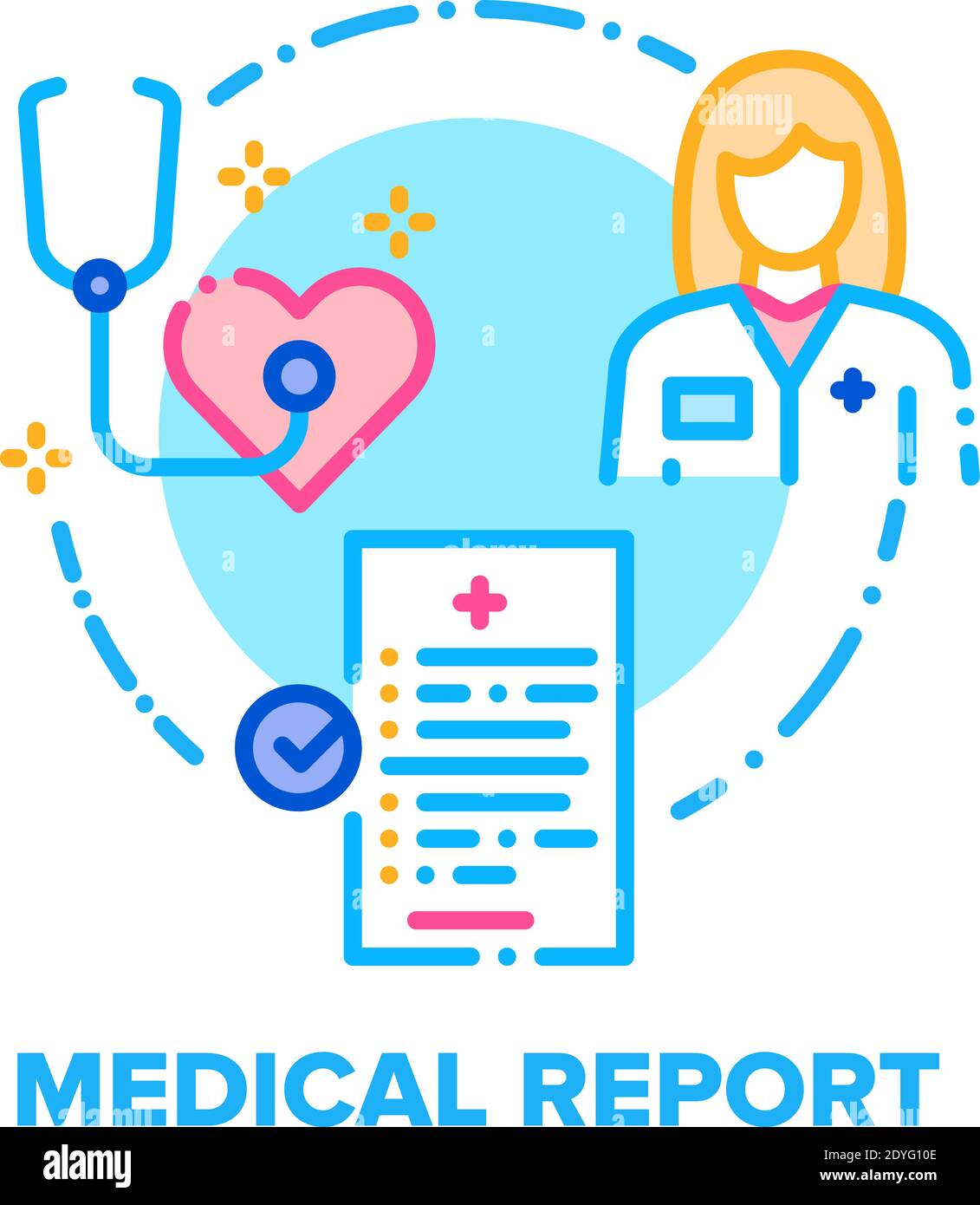 Medical Report Vector Concept Color Illustration Stock Vector Image
