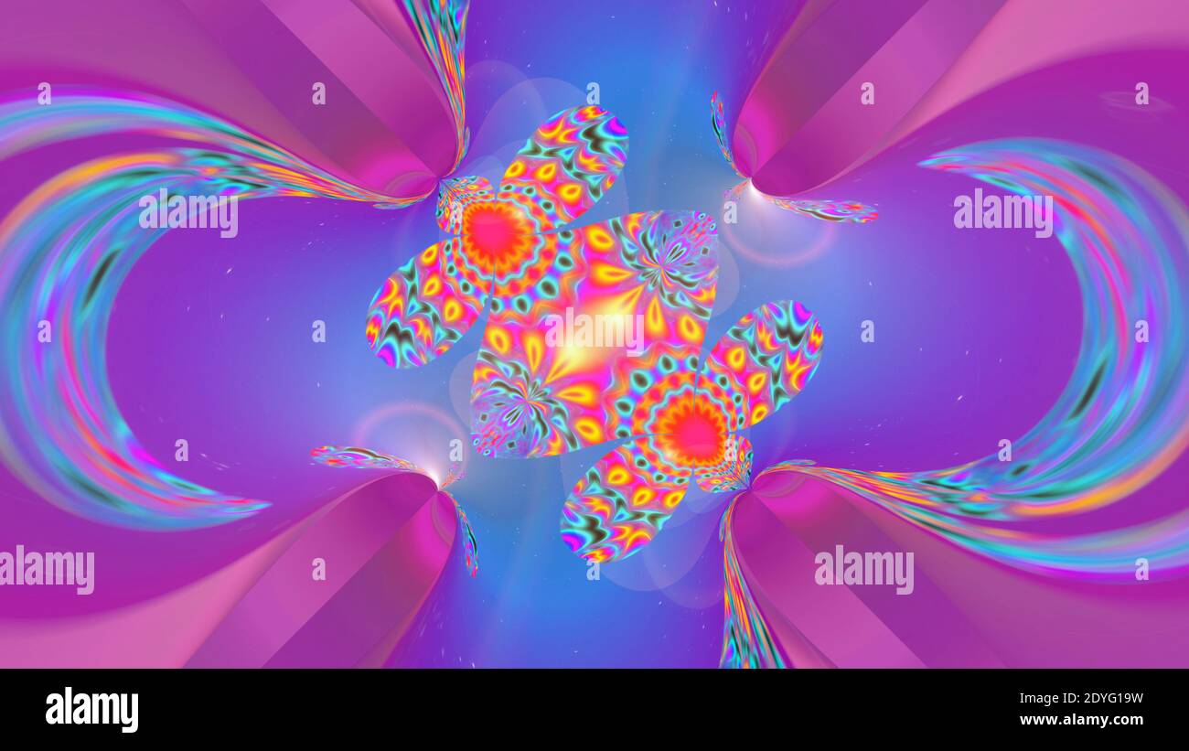 Abstract fractal multi-colored symmetrical background. Stock Photo