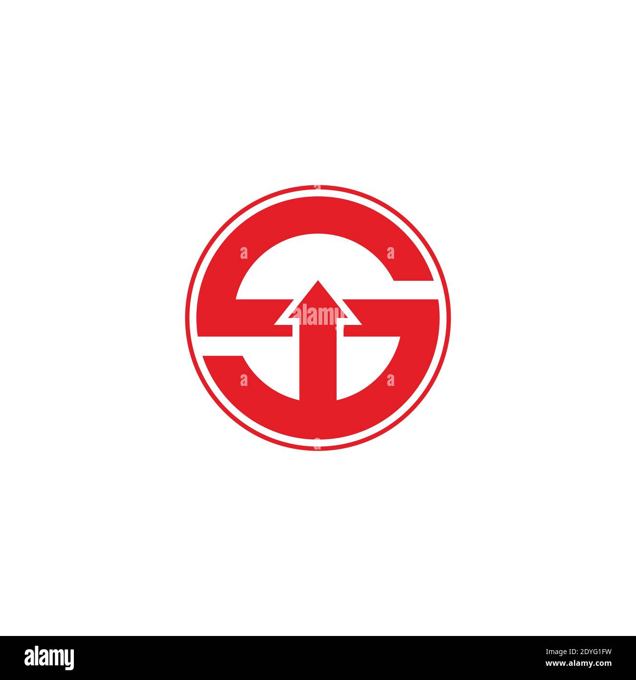 abstract letter s geometric circle arrow up logo vector Stock Vector