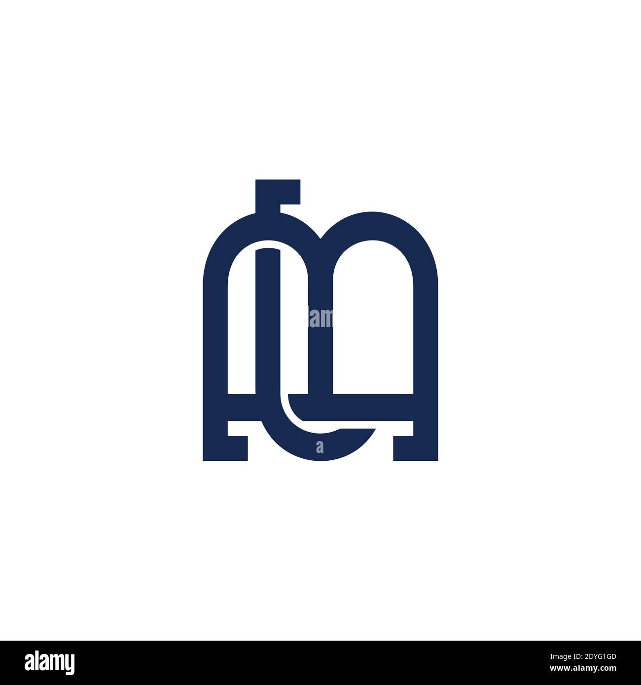 abstract letter lm simple linked logo vector Stock Vector