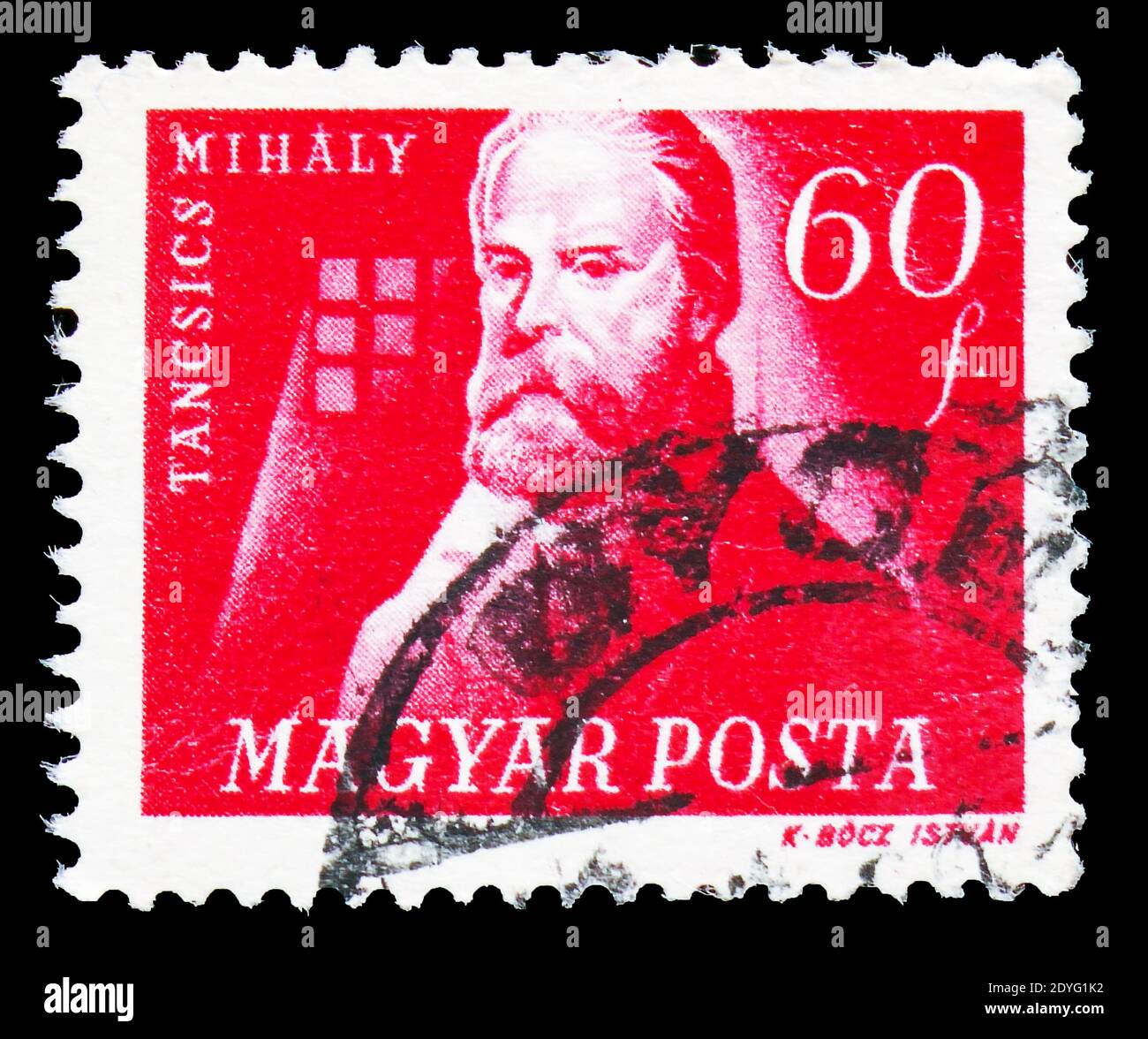 MOSCOW, RUSSIA - JULY 19, 2019: Postage stamp printed in Hungary shows Mihaly Tancsics (1799-1884) writer, Hungarian Freedom Fighters serie, circa 194 Stock Photo