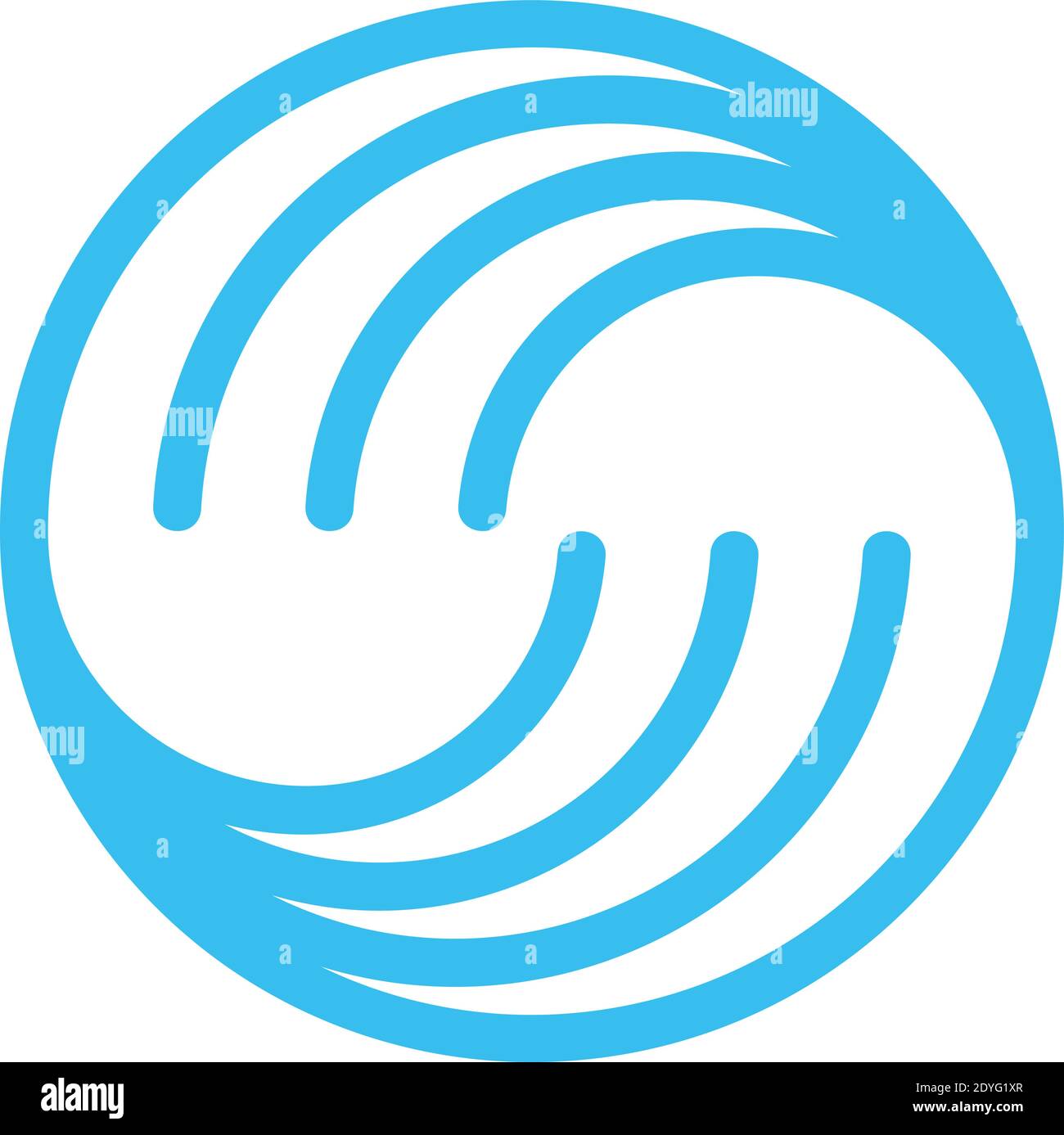 stripes motion blue waves simple geometric line logo vector Stock Vector