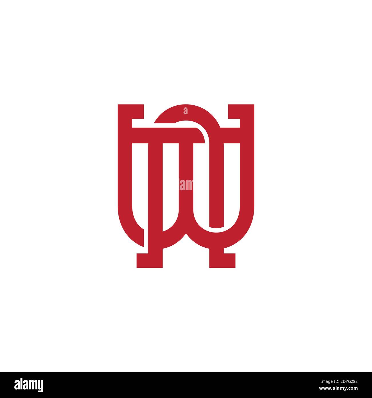letter nw abstract linked geometry logo vector Stock Vector