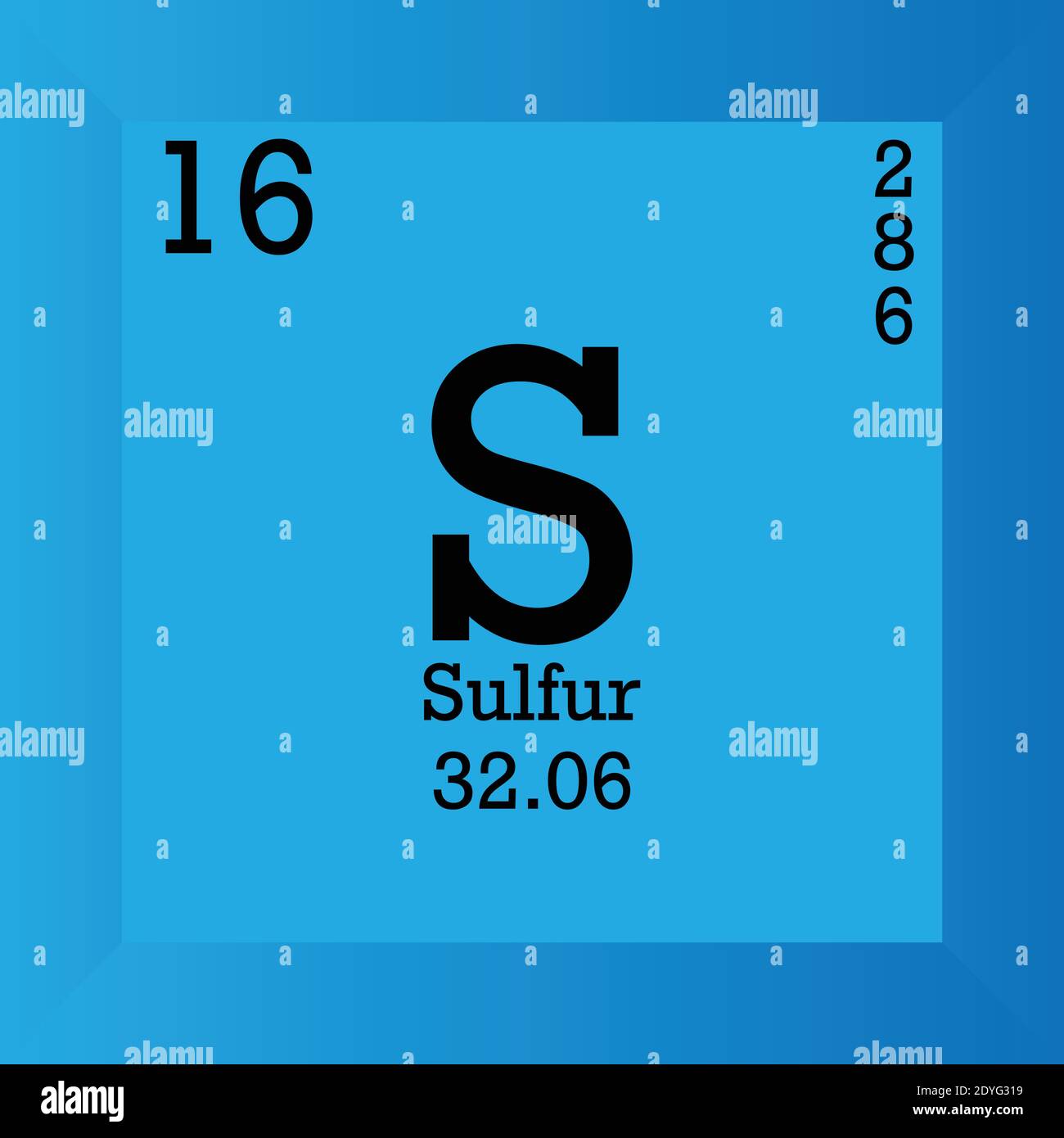 S Sulfur Chemical Element Periodic Table Single Vector Illustration