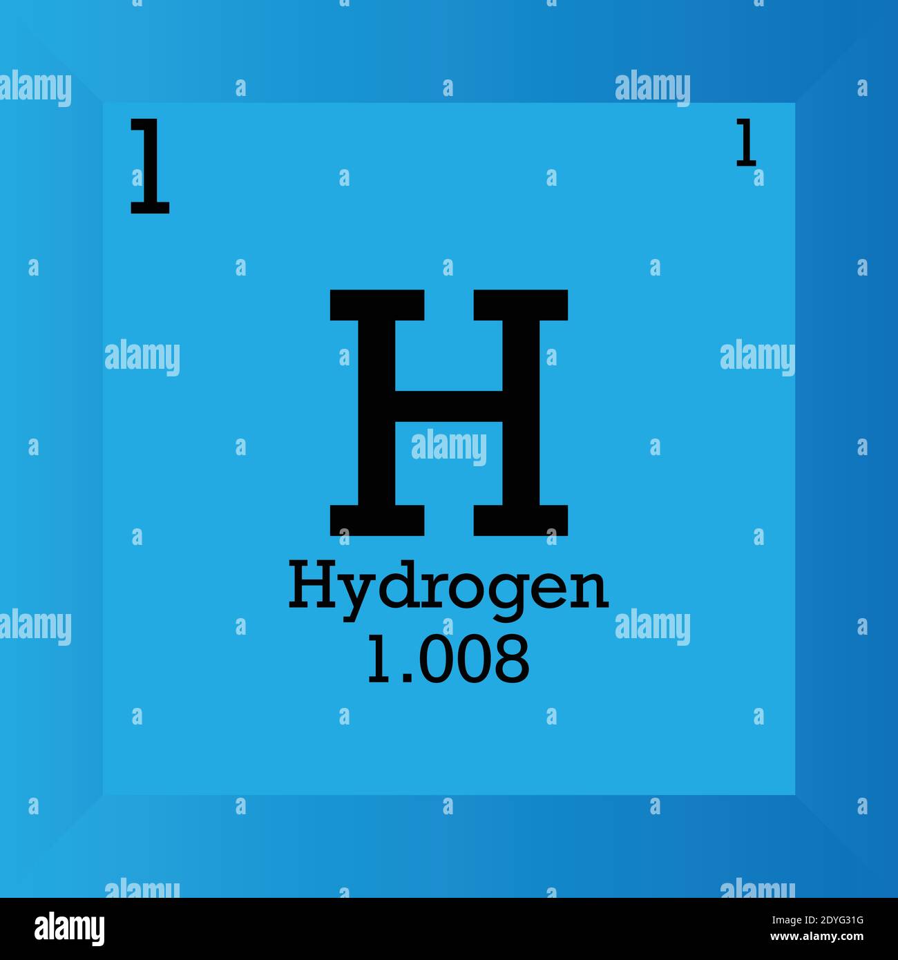 H Hydrogen Chemical Element Periodic Table Single Vector Illustration