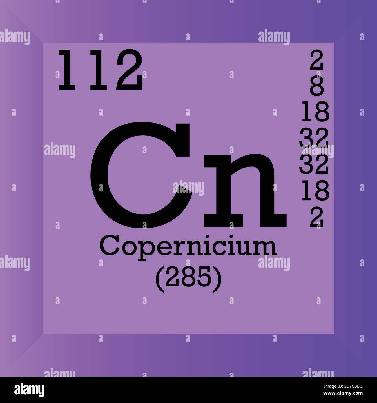 Cn Copernicium Chemical Element Periodic Table. Single vector illustration,  element icon with molar mass, atomic number and electron conf Stock Vector  Image & Art - Alamy