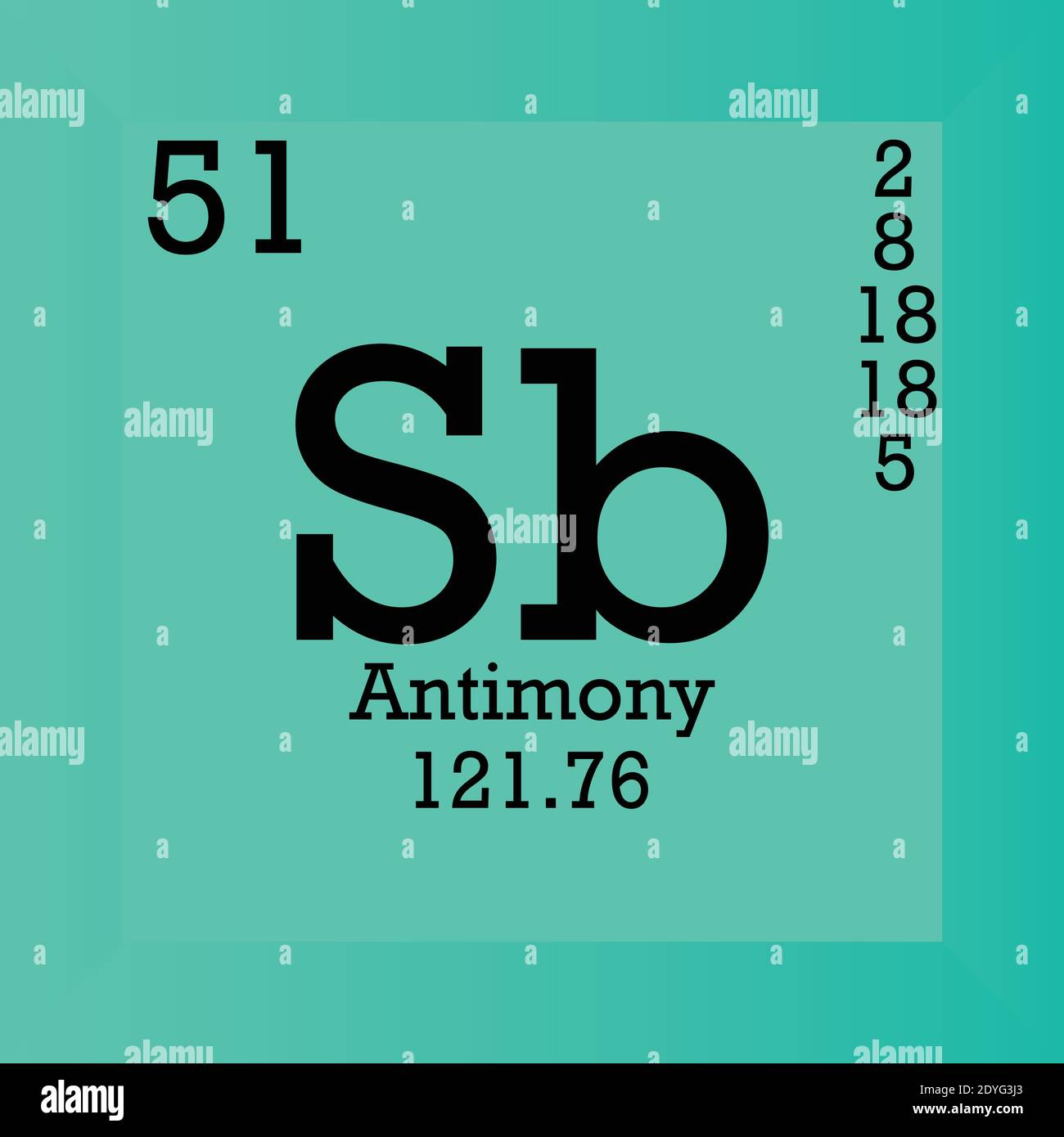 Sb Antimony Chemical Element Periodic Table Single Vector Illustration
