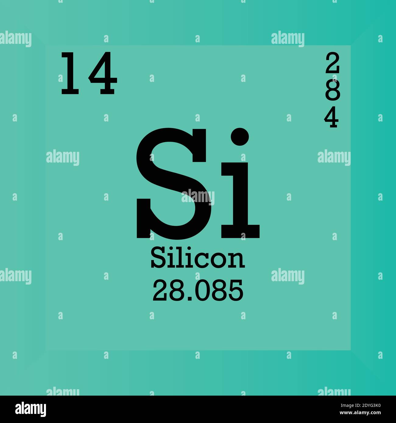Si Silicon Chemical Element Periodic Table. Single vector illustration,  element icon with molar mass, atomic number and electron conf Stock Vector  Image & Art - Alamy
