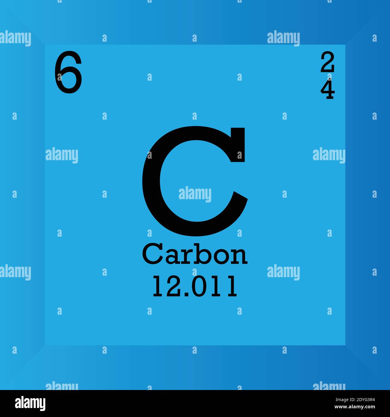 C Carbon Chemical Element Periodic Table. Single vector illustration, element icon with molar mass, atomic number and electron conf. Stock Vector