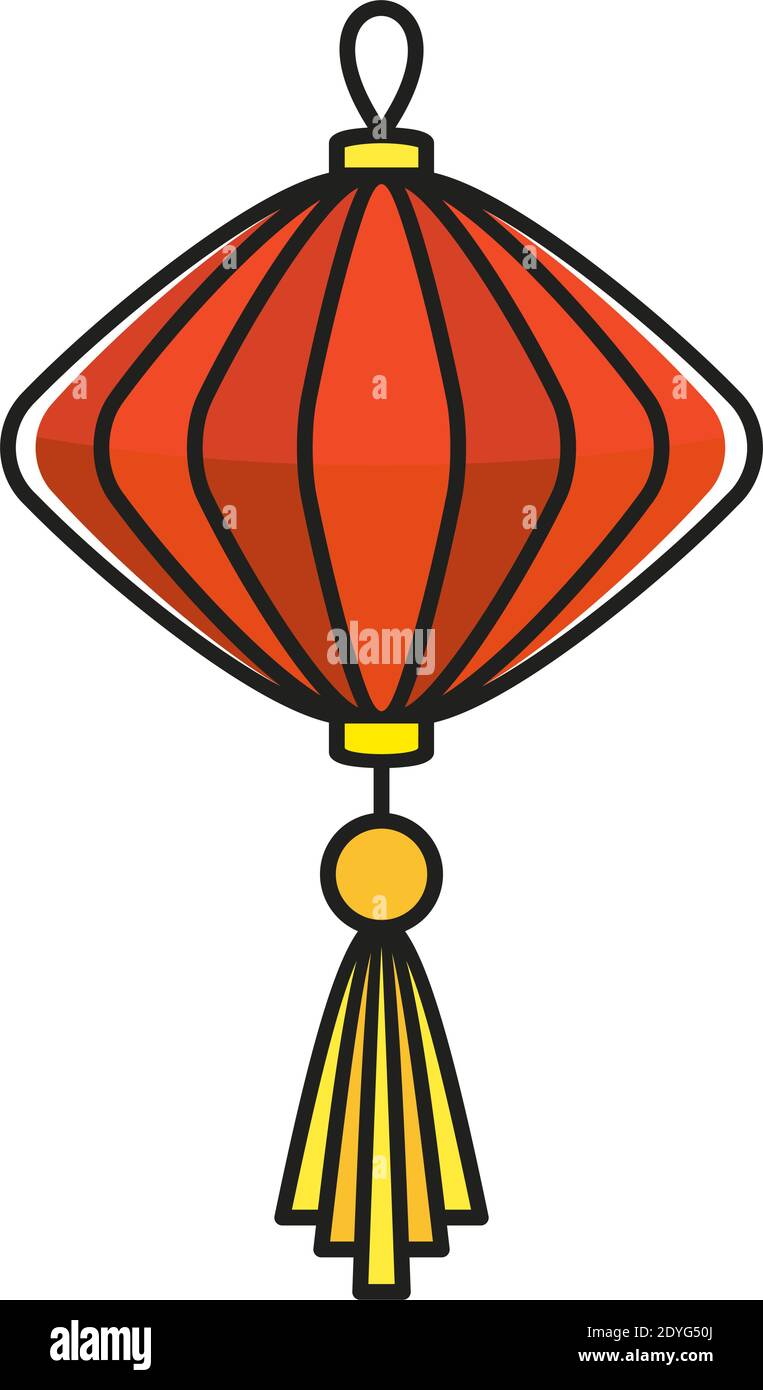 Chinese paper lanterns set. Oriental, Asia and Japan culture Stock