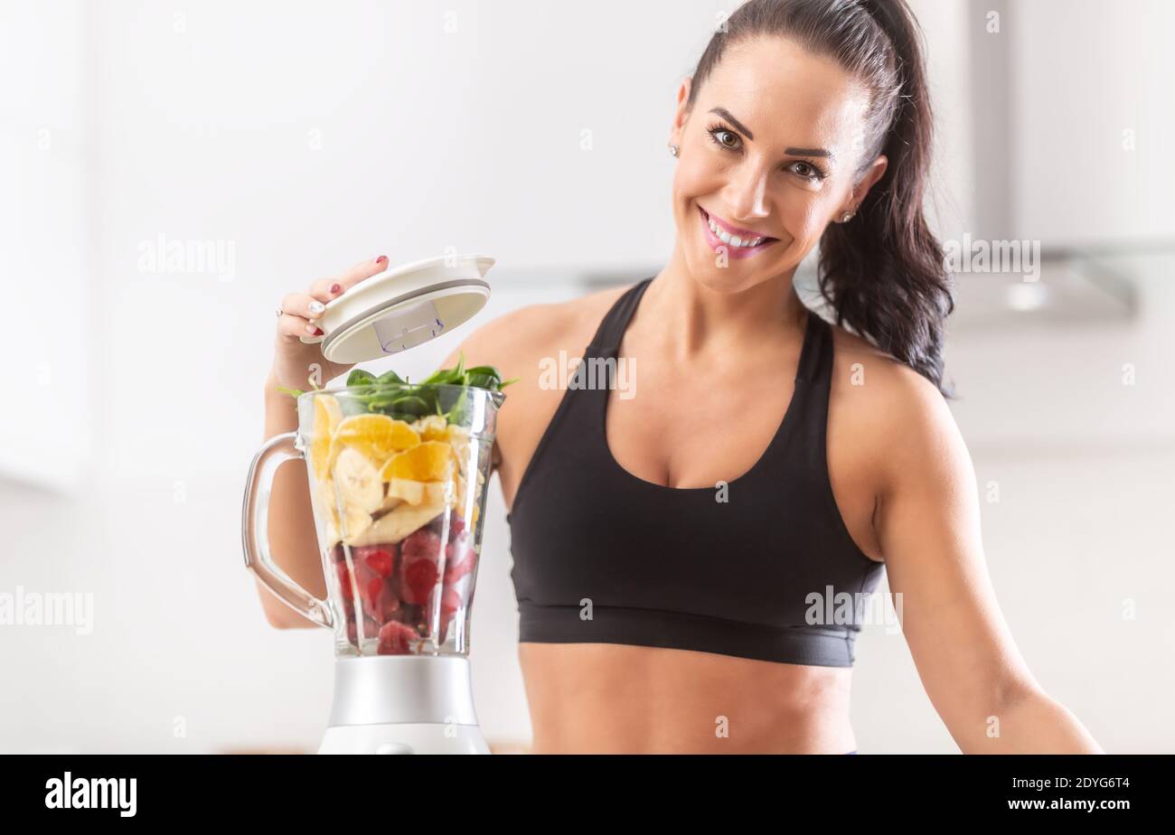 Colorful nutrition of spinach, oranges, bananas and strawberries put