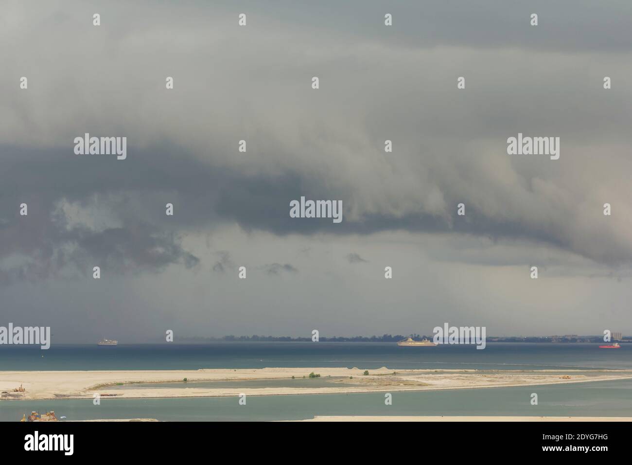 Storm clouds gathering and moving into Penang Island. Stock Photo