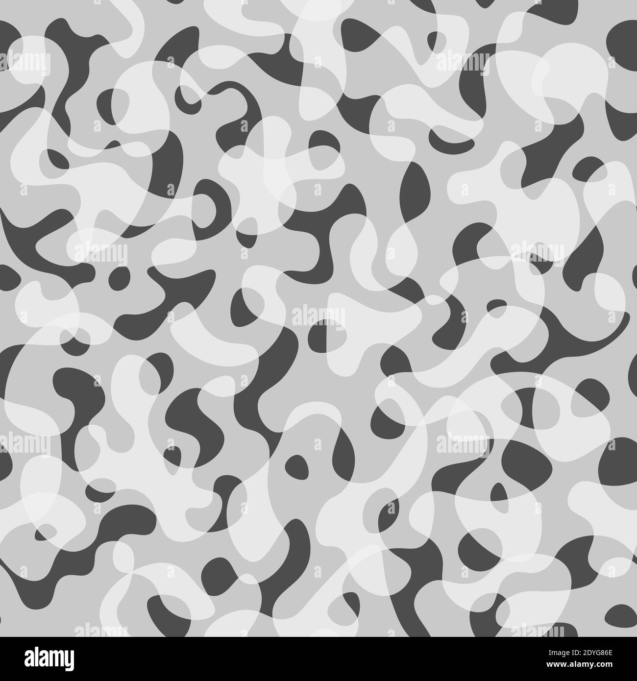 Grayscale texture from curved blots. Abstract vector marble background Stock Vector