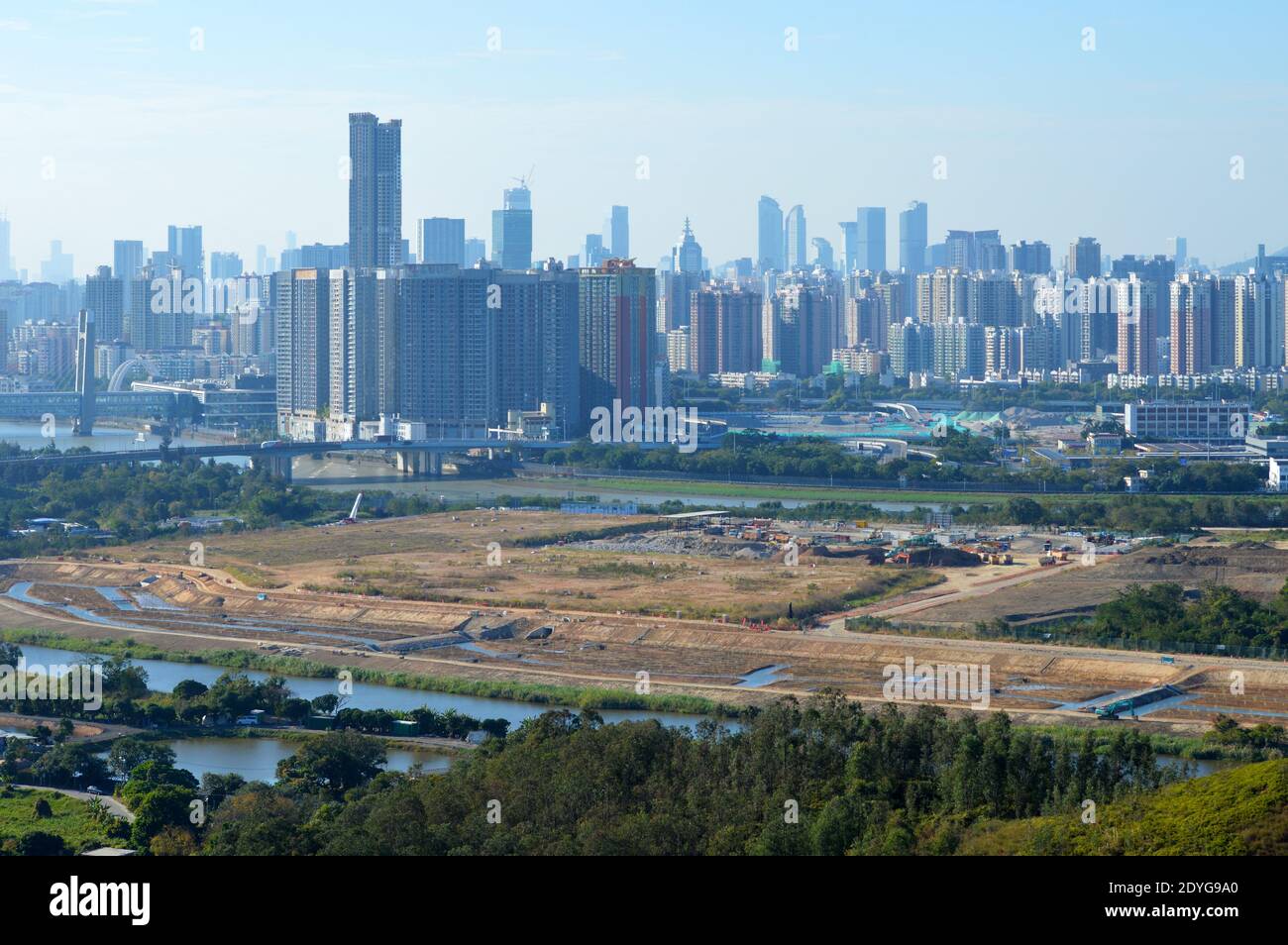 Construction underway at Lok Ma Chau Loop for the Hong Kong-Shenzhen ...