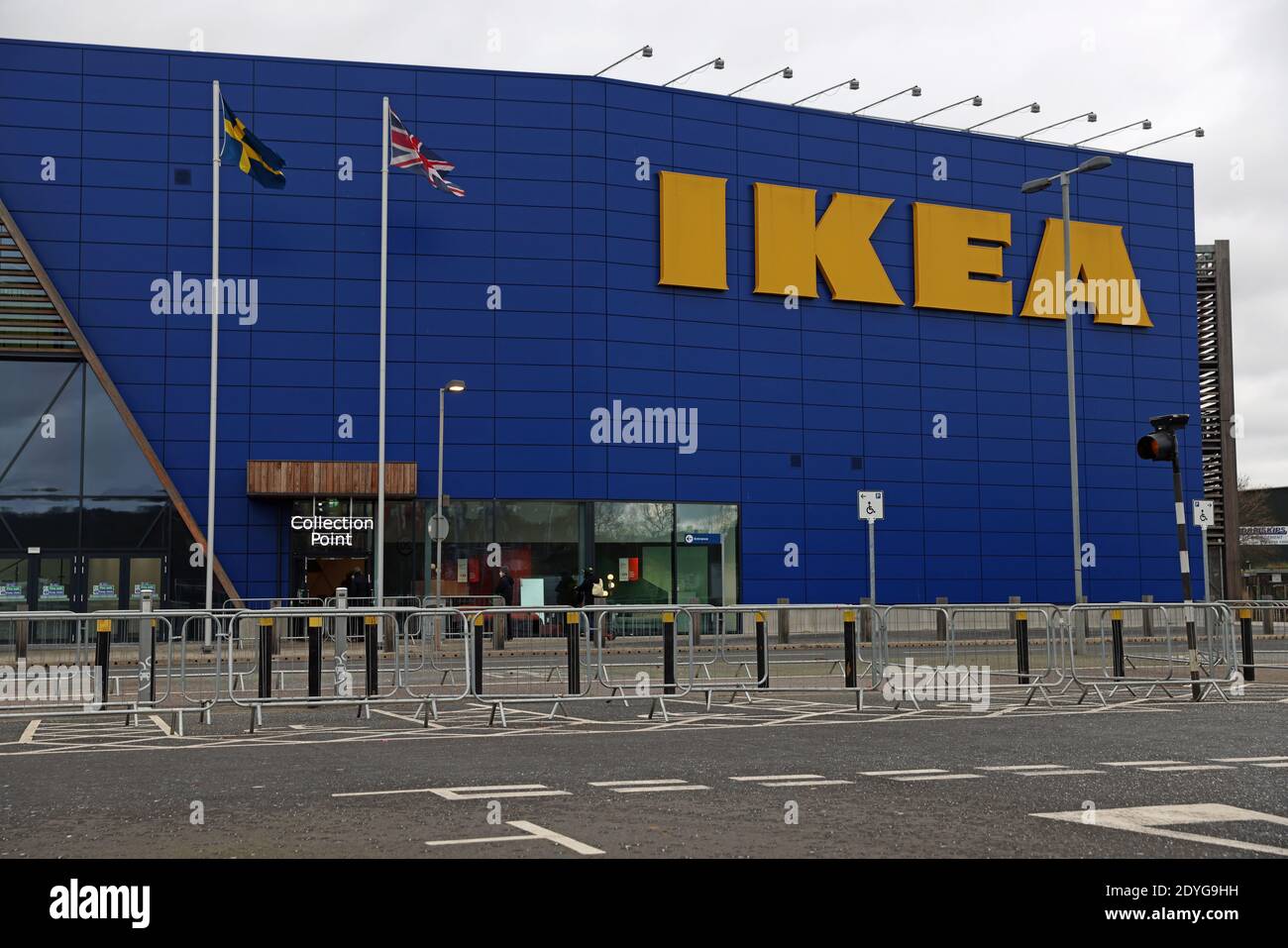 The doors to IKEA at Greenwich Peninsular, south London, remain closed due  to coronavirus restrictions during what would normally be the Boxing Day  sales. Boxing Day spending is expected to fall by