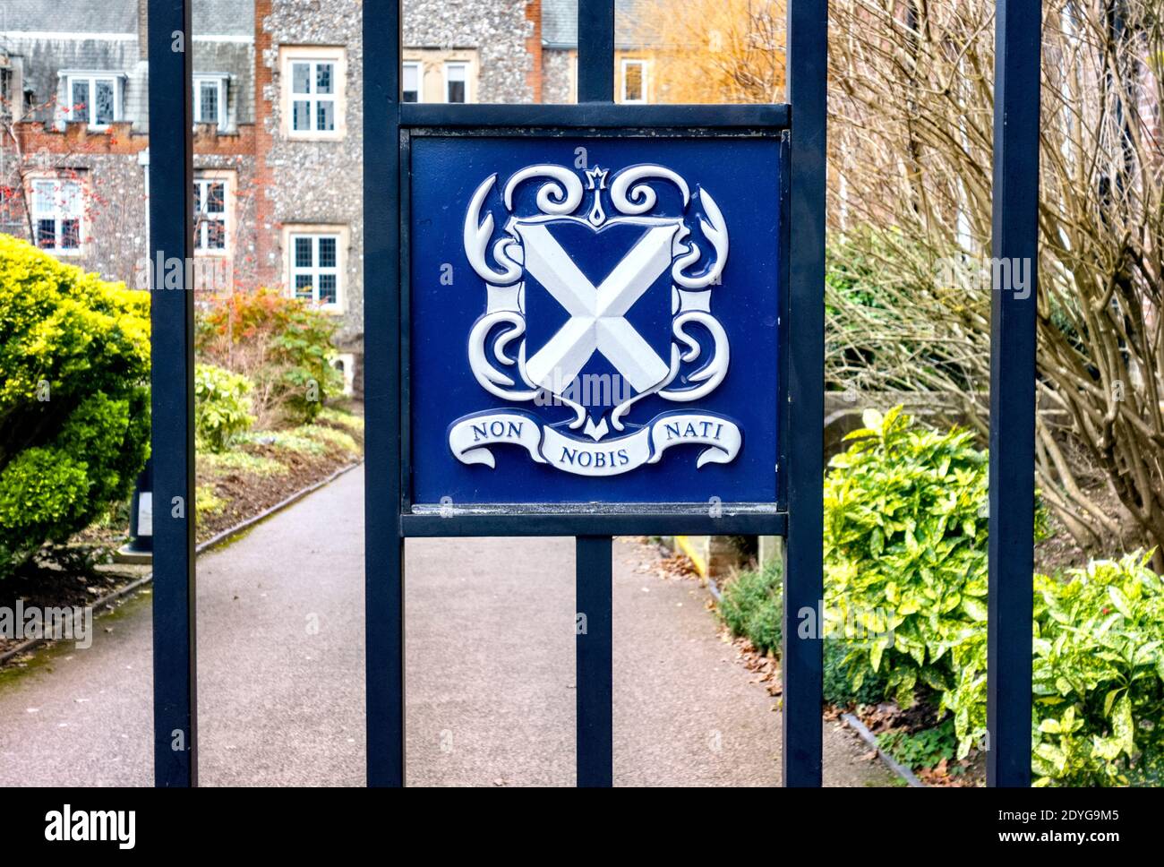 Coat of arms st albans school gates hires stock photography and images