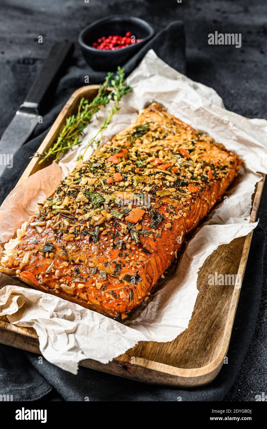 A healthy diet high protein, smoked atlantic salmon fillet. trout