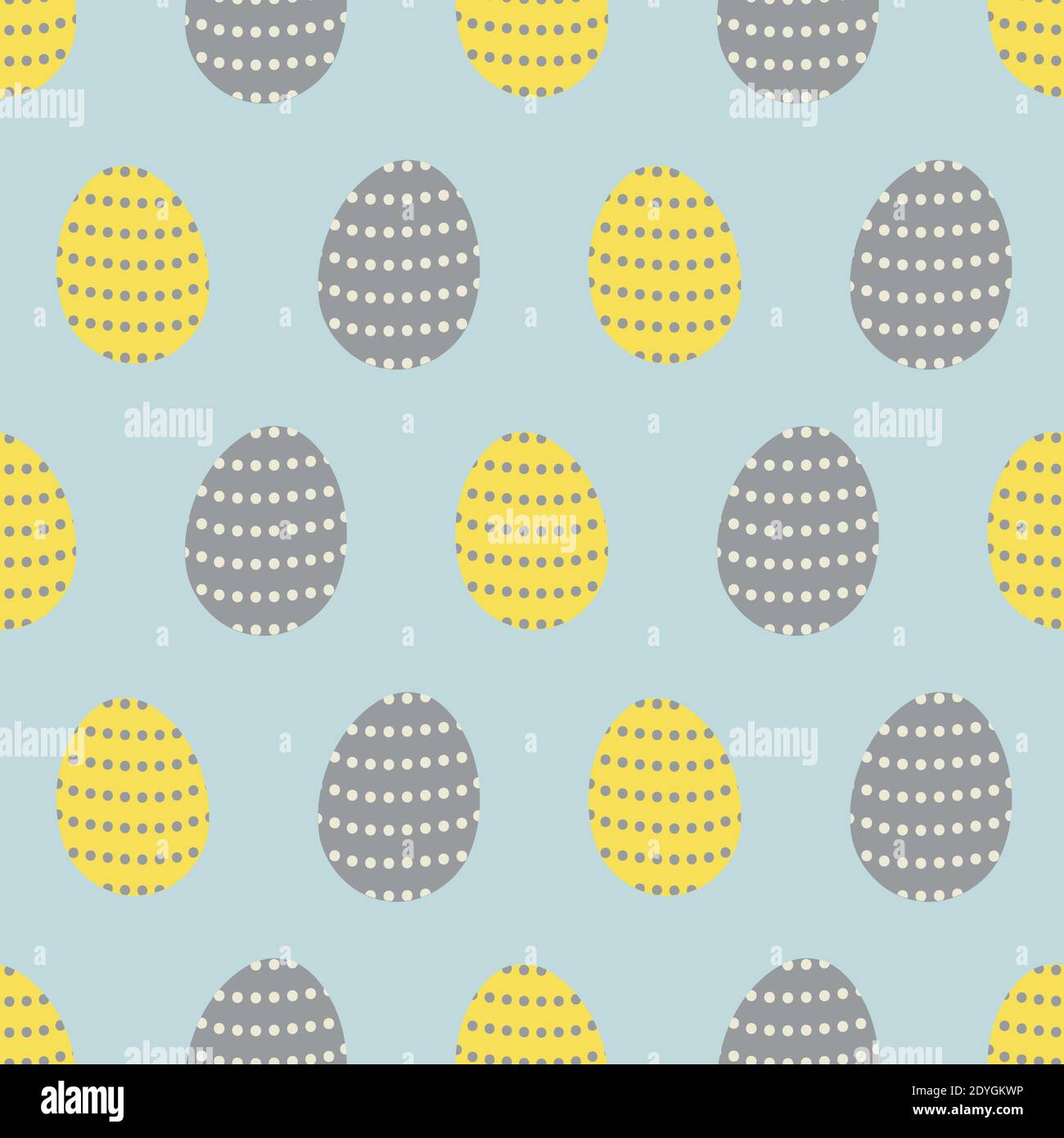 yellow and gray easter egg seamless vector pattern Stock Vector