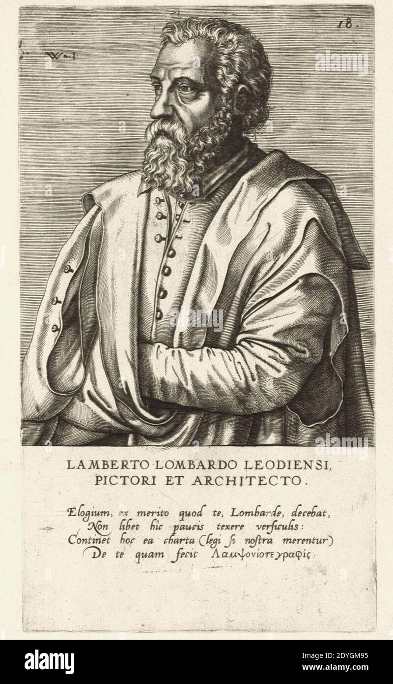 Lambert Lombard by Jan Wierix (attr.), 1572. Stock Photo