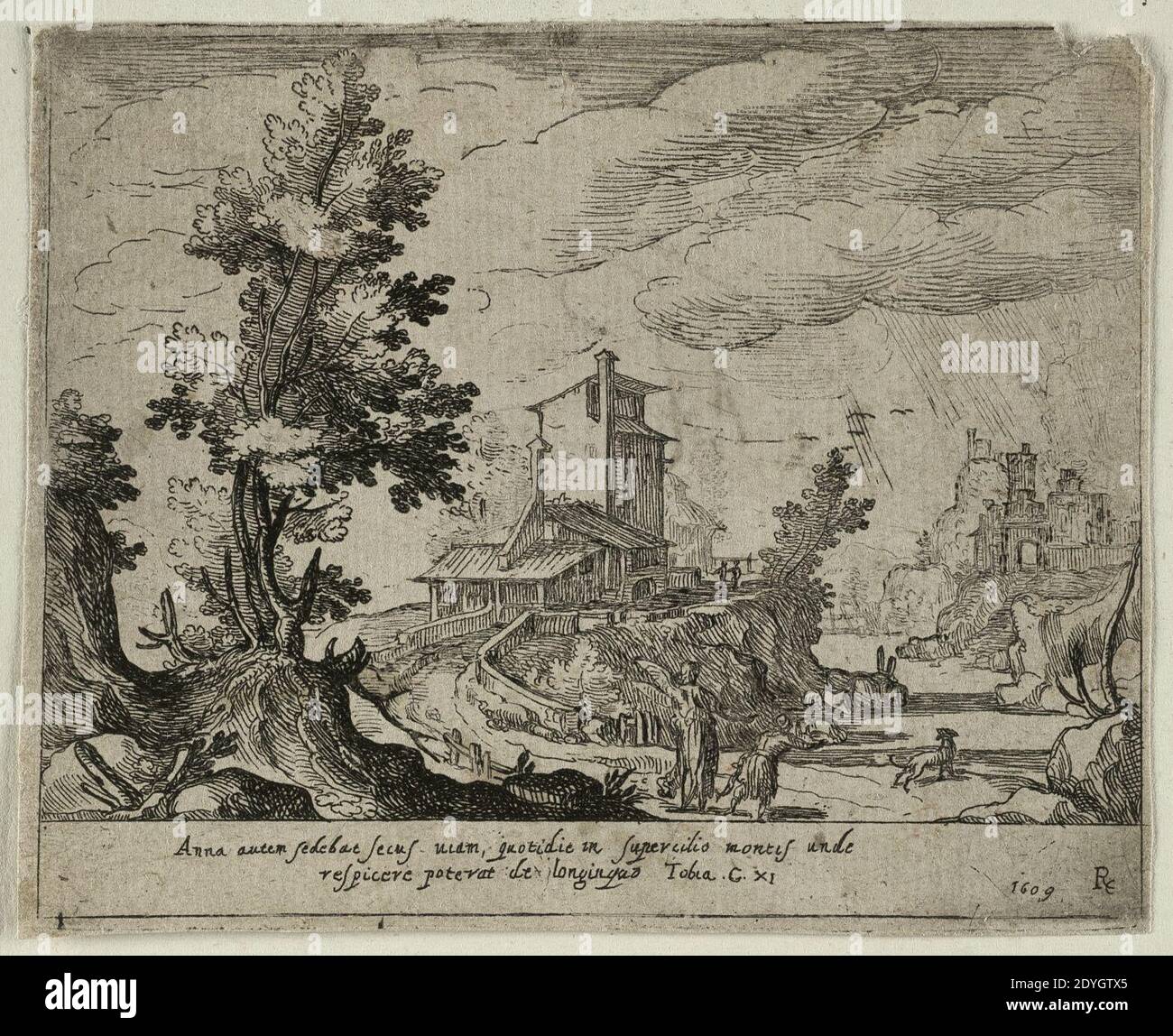 Landschap met Tobias en de Engel Tobit 611. Stock Photo
